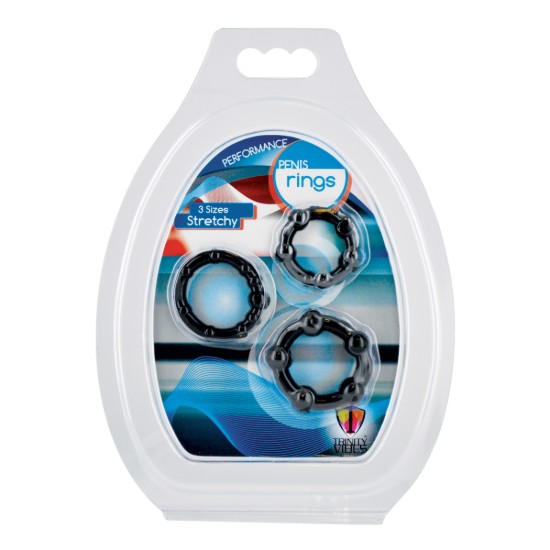 Picture of Black Performance Erection Rings - Packaged