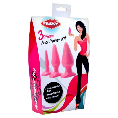 Picture of Pink Anal Plug 3 Piece Kit- Packaged