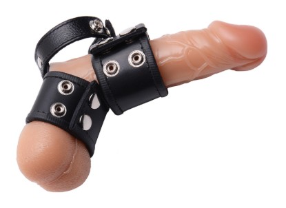 Picture of Triple Threat Leather Cock Ring