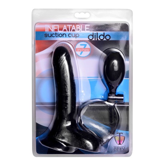 Picture of Inflatable Suction Cup Dildo - Black