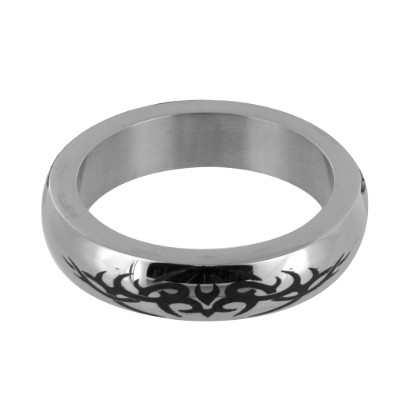 Picture of Stainless Steel Cock Ring with Tribal Design- Medium