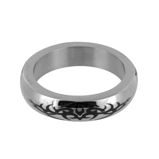 Picture of Stainless Steel Cock Ring with Tribal Design- Small