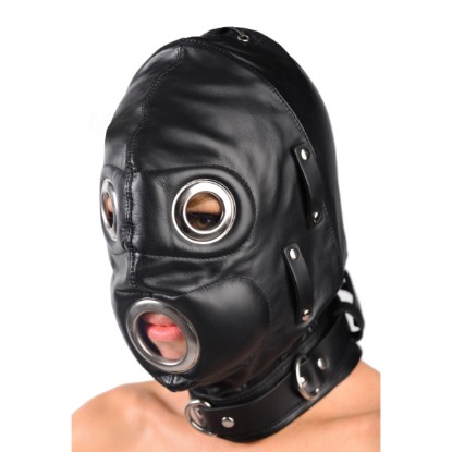 Picture of Total Lockdown Leather Hood - MediumLarge