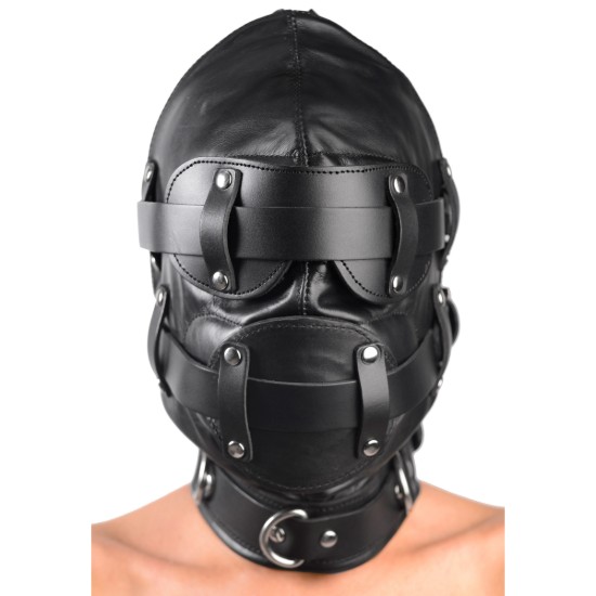 Picture of Total Lockdown Leather Hood - MediumLarge