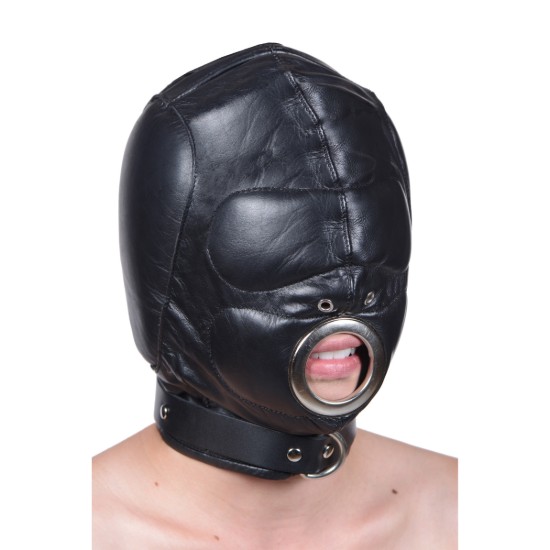 Picture of Leather Padded Hood with Mouth Hole - MediumLarge