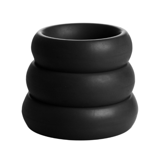 Picture of 3 Piece Silicone Cock Ring Set - Black