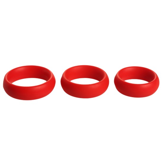 Picture of 3 Piece Silicone Cock Ring Set - Red