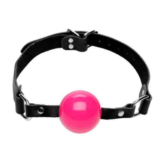 Picture of Pink Silicone Ball Gag with Leather Straps