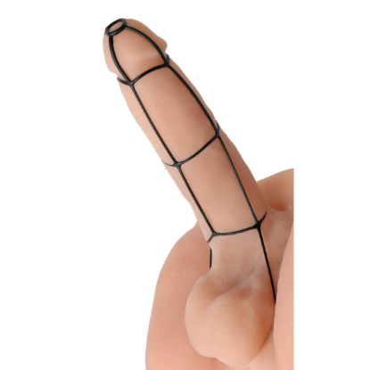 Picture of Silicone Cock Cage Texture Sleeve- Black
