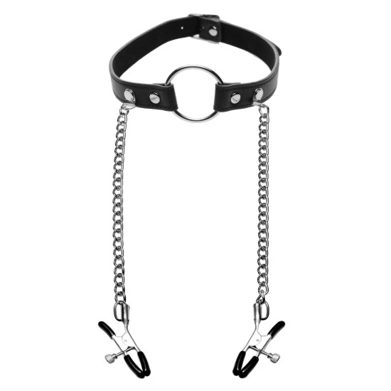 Picture of Seize O-Ring Gag with Nipple Clamps
