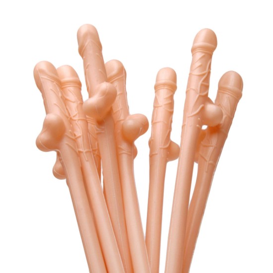 Picture of Penis Sipping Straws 10 Pack - Flesh