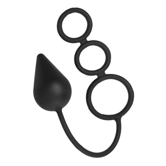 Picture of Triple Threat Silicone Tri Cock Ring and Anal Plug