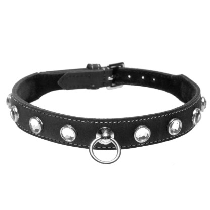 Picture of Leather Rhinestone Collar- Diamond