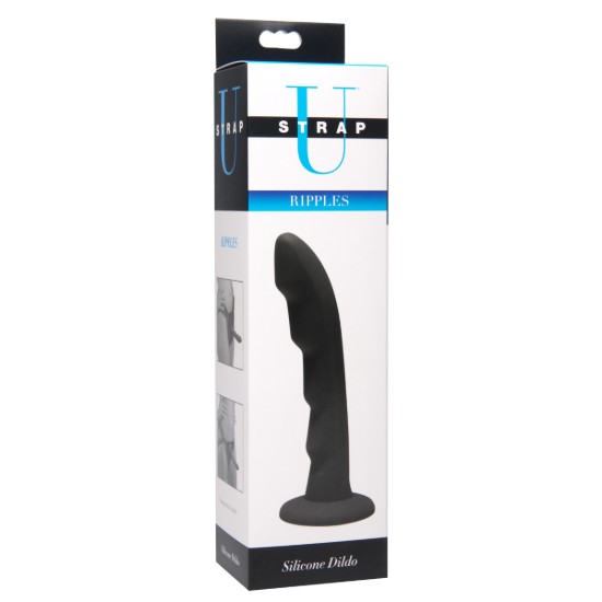 Picture of Ripples Silicone Strap On Harness Dildo- Black