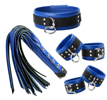 Picture of Blue Leather Bondage Essentials Kit