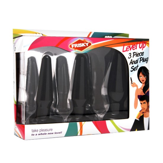 Picture of Level Up 3 Piece Anal Plug Set- Black