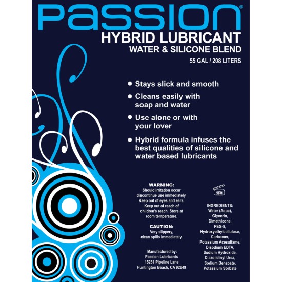 Picture of Passion Water and Silicone Blend Hybrid Lubricant - 55 Gallon
