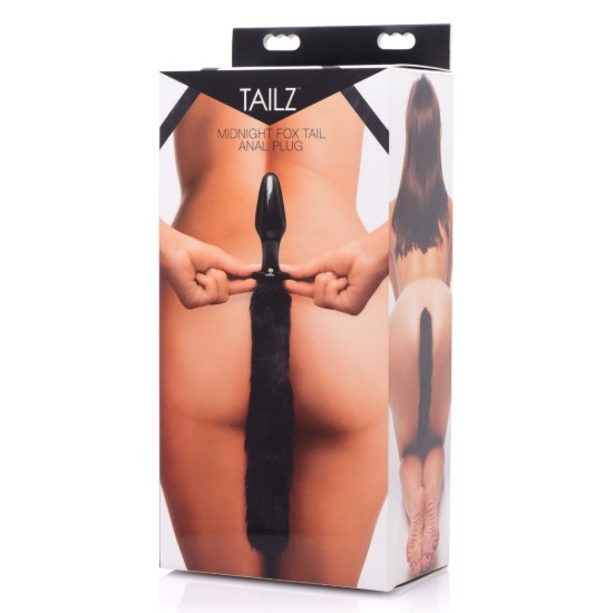 Picture of Midnight Fox Tail Glass Anal Plug