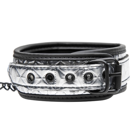 Picture of Platinum Bound Chained Collar with Leash