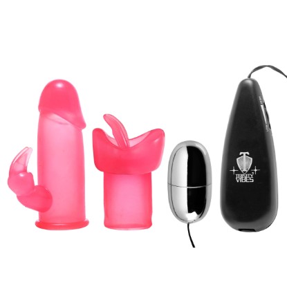Picture of Luv Flicker Plus Vibrating Bullet with Attachments