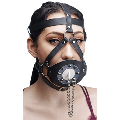 Picture of Plug Your Hole Open Mouth Leather Head Harness