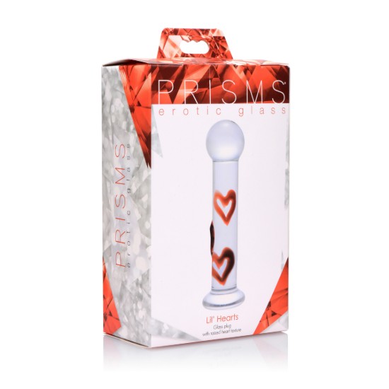 Picture of Lil Hearts Glass Plug with Raised Heart Texture