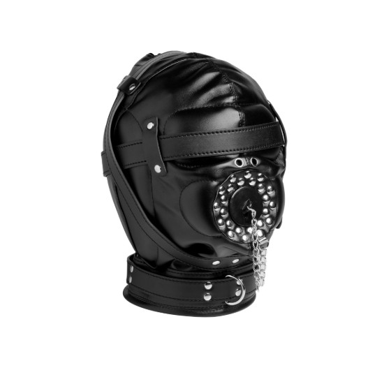 Picture of Sensory Deprivation Hood with Open Mouth Gag