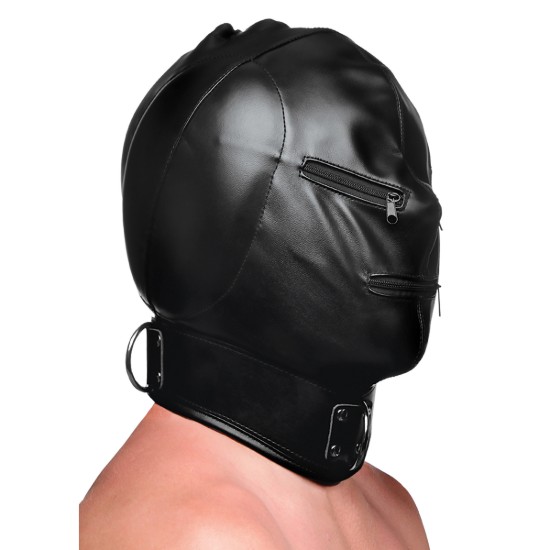 Picture of Bondage Hood with Posture Collar and Zippers