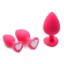 Picture of Pink Hearts 3 Piece Silicone Anal Plugs with Gem Accents