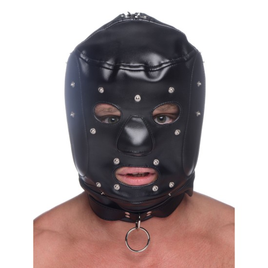 Picture of Muzzled Universal BDSM Hood with Removable Muzzle