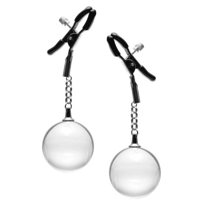 Picture of Spheres Adjustable Nipple Clamps with Weighted Clear Orbs