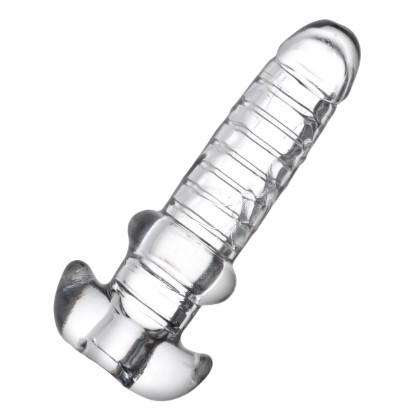 Picture of Tight Hole Clear Ribbed Penis Sheath