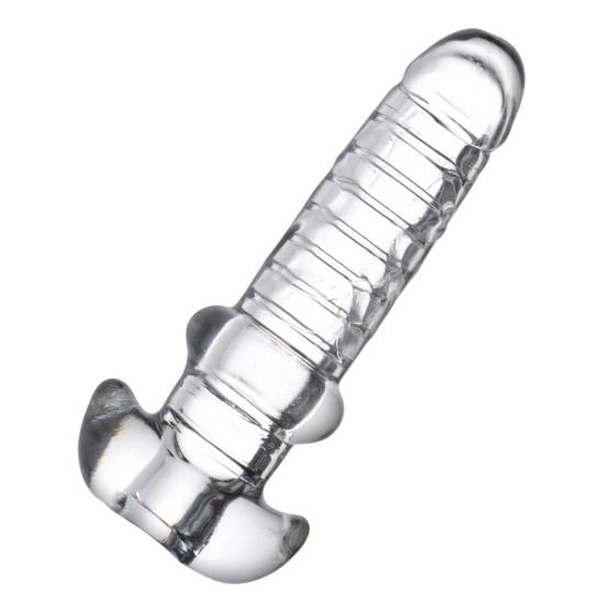 Picture of Tight Hole Clear Ribbed Penis Sheath