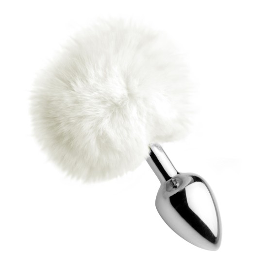 Picture of White Fluffy Bunny Tail Anal Plug
