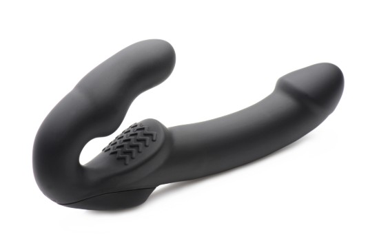Picture of Evoke Rechargeable Vibrating Silicone Strapless Strap On - Black