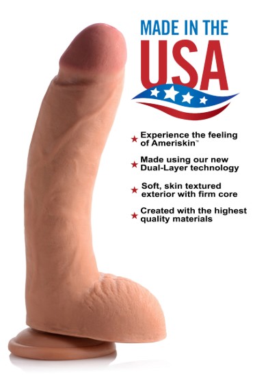 Picture of 10 Inch Ultra Real Dual Layer Suction Cup Dildo- Medium Skin Tone