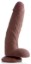 Picture of 9 Inch Ultra Real Dual Layer Suction Cup Dildo- Dark Skin Tone