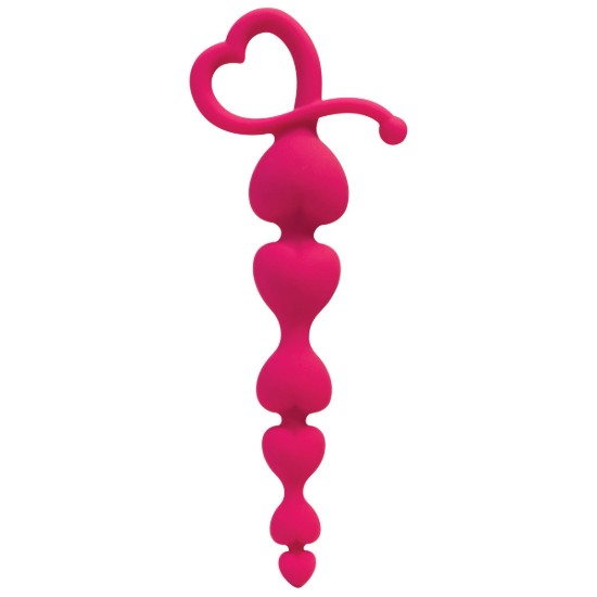 Picture of Gossip Hearts on a String Magenta Anal Beads