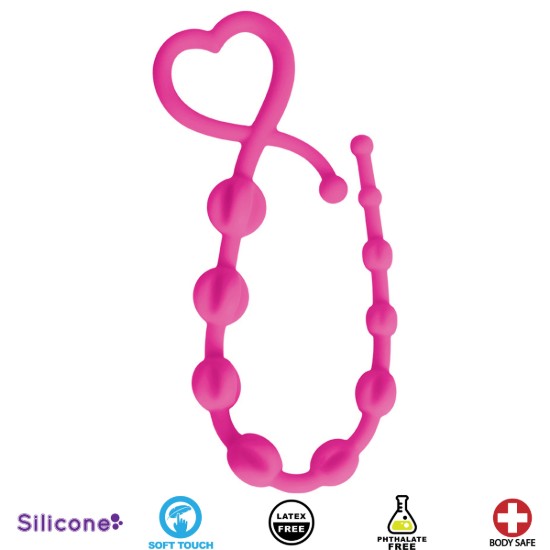 Picture of Hearts n Spurs Silicone Anal Beads- Pink