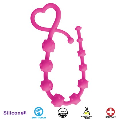 Picture of Hearts n Studs Silicone Anal Beads - Pink