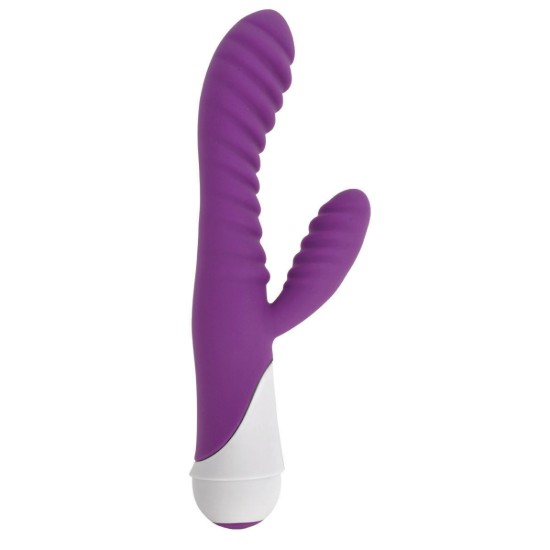 Picture of Celia 20x Ribbed Silicone Rabbit Vibe- Purple