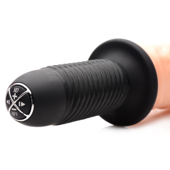 Picture of The Curved Dicktator 13 Mode Vibrating Giant Dildo Thruster - Flesh