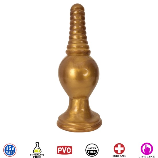 Picture of The King Ribbed Tip Anal Plug â€“ Gold
