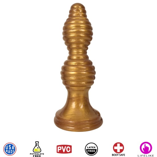 Picture of The Queen Ribbed Anal Plug â€“ Gold