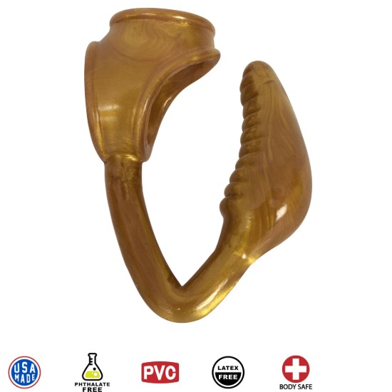 Picture of The Earl Cock and Ball Ring with Anal Plug -Gold