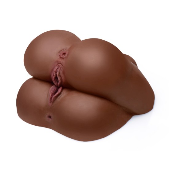 Picture of Vibrating Double Ass and Pussy Masturbator - Brown