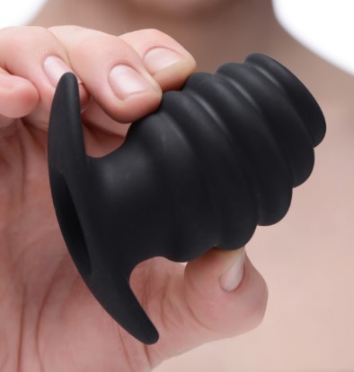 Picture of Hive Ass Tunnel Silicone Ribbed Hollow Anal Plug - Medium