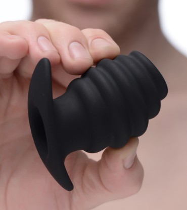 Picture of Hive Ass Tunnel Silicone Ribbed Hollow Anal Plug - Small