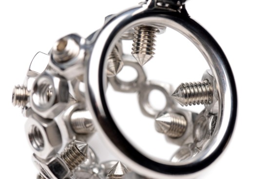 Picture of Bolted Chastity Cage with Spikes