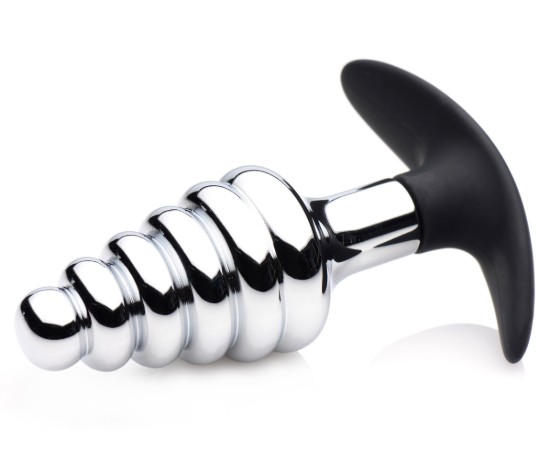 Picture of Dark Hive Metal and Silicone Ribbed Anal Plug